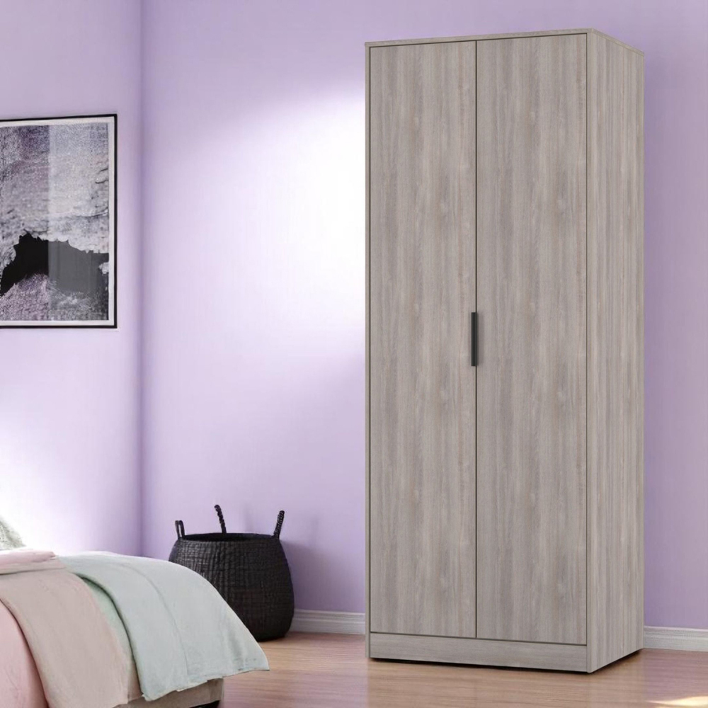 Crowndale Hong Kong 2 Door Grey Oak Tall Wardrobe Ready Assembled Image 7