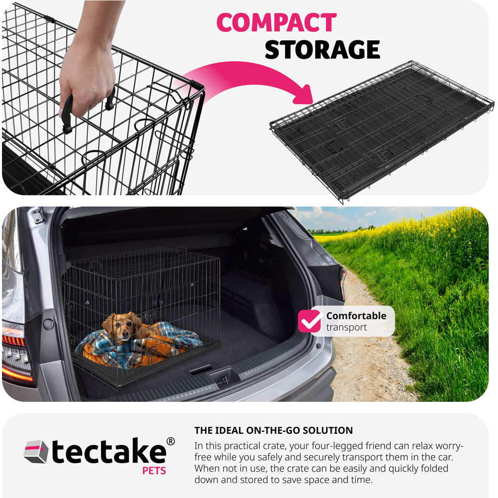 tectake Luna Black Foldable Dog Crate Image 3