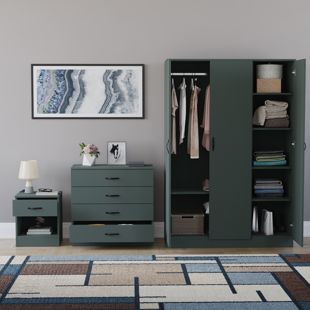 VIDA DESIGNS Riano Green 3 Piece Bedroom Furniture Set Image 3