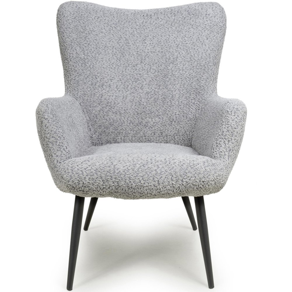 Bordeaux Textured Chenille Effect Grey Armchair Image 4