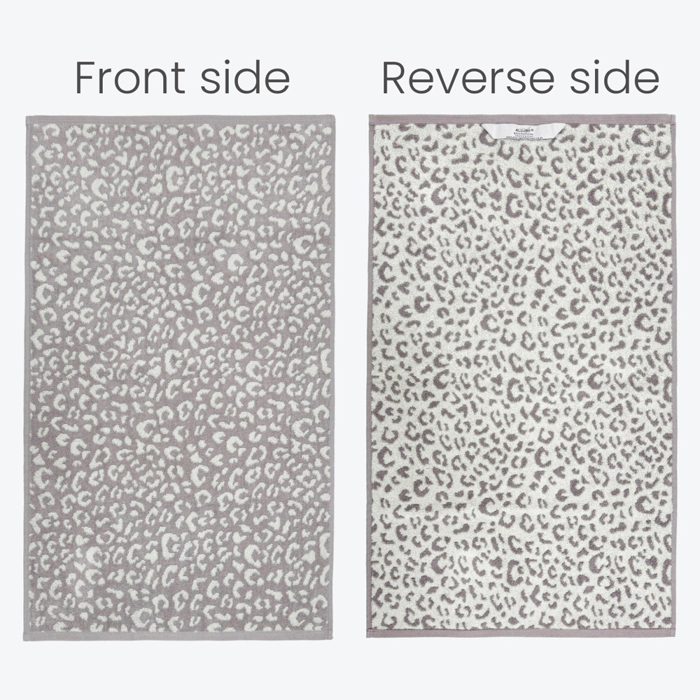 Allure Bath Fashions Luxury Zero Twist Leopard Print Grey and White Bath Sheet 90 x 150cm Image 5
