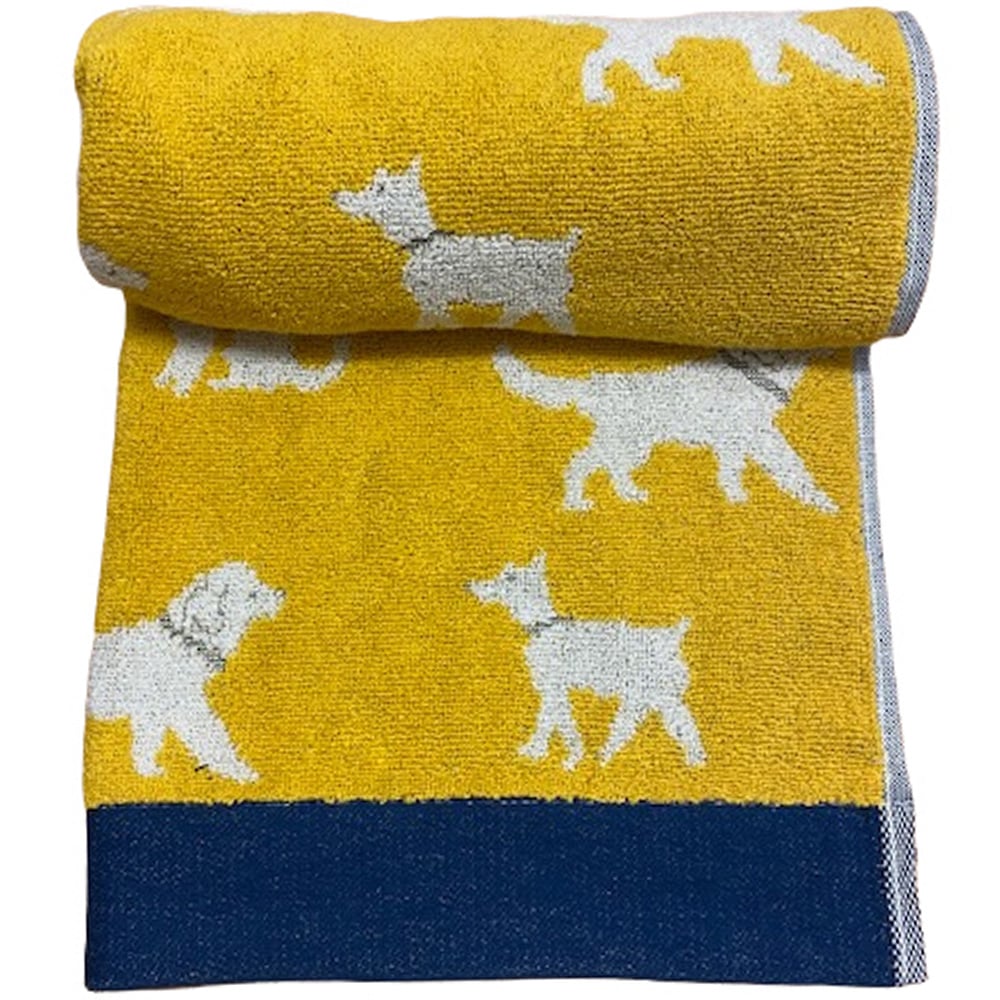 Bellissimo Dog Turkish Cotton Ochre Bath Towel Image 1