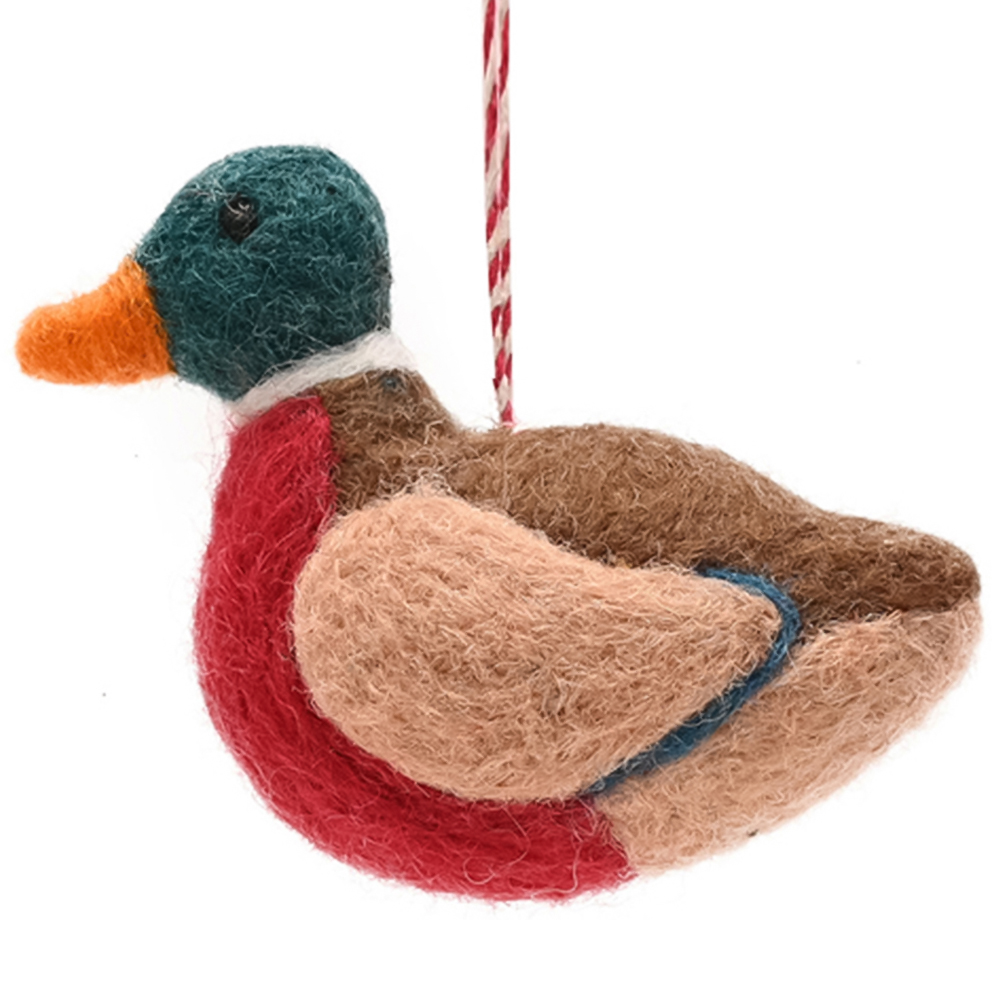 The Seasonal Gift Co Malcolm The Mallard Duck Felt Hanging Decoration Image 2