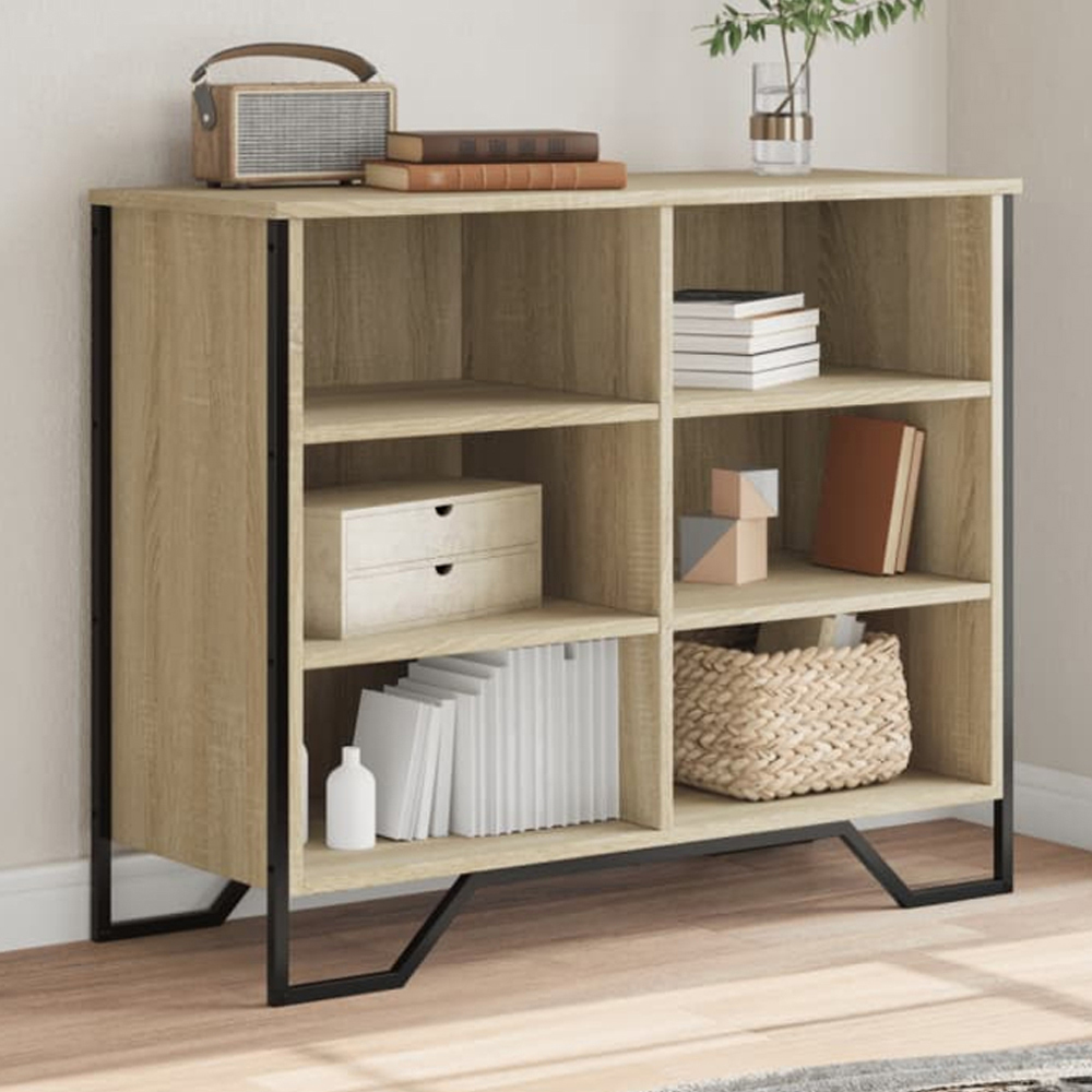 vidaXL 6 Open Shelf Sonoma Oak Sideboard Image 1