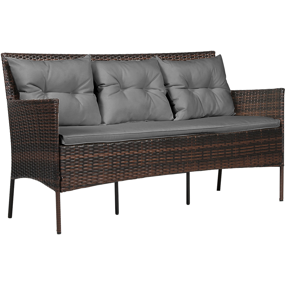 Costway 4 Seater Rattan Patio Bistro Set Grey Image 3
