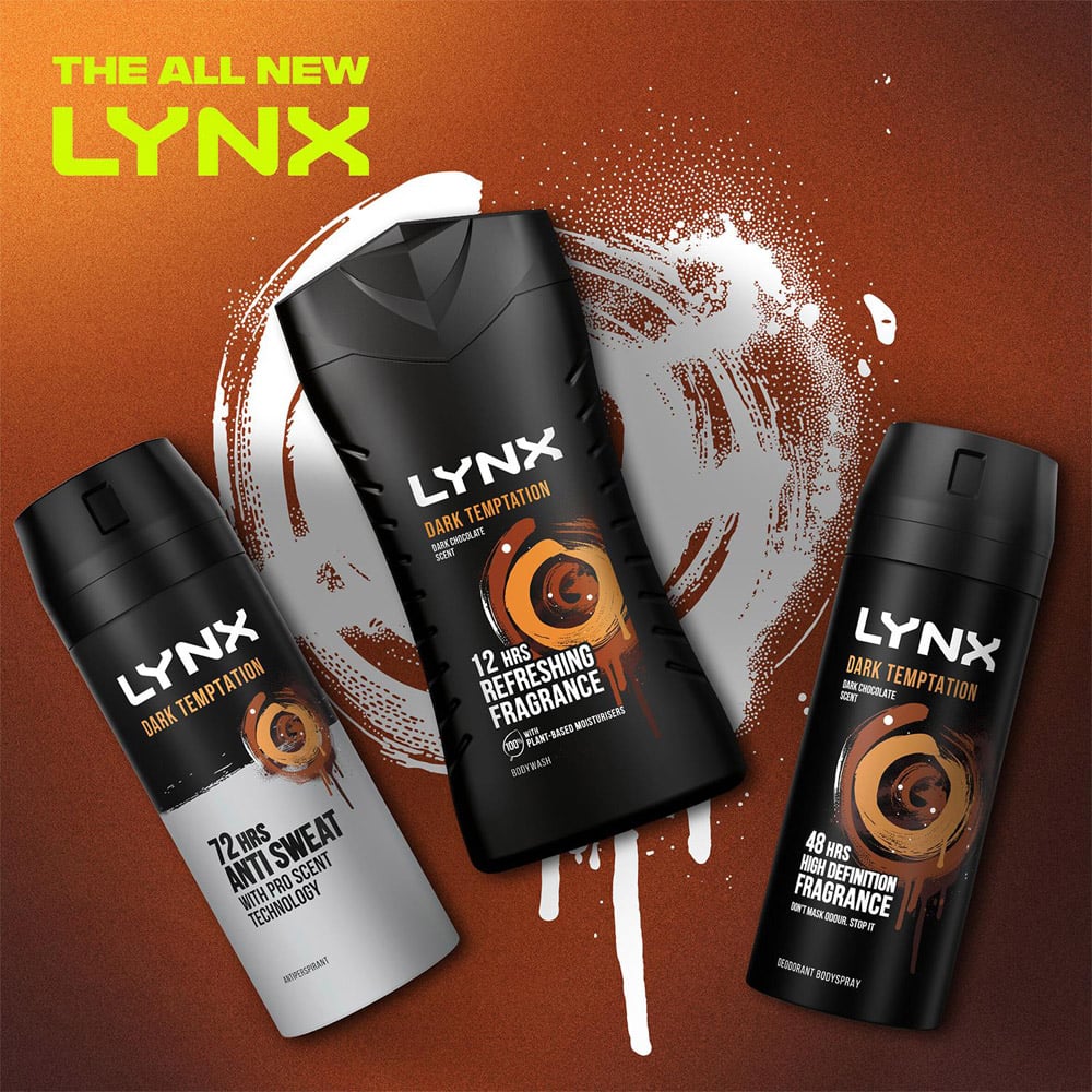 Lynx Dark Temptation Dark Chocolate Refreshing Shower Gel 225ml 6 Pack Image 7