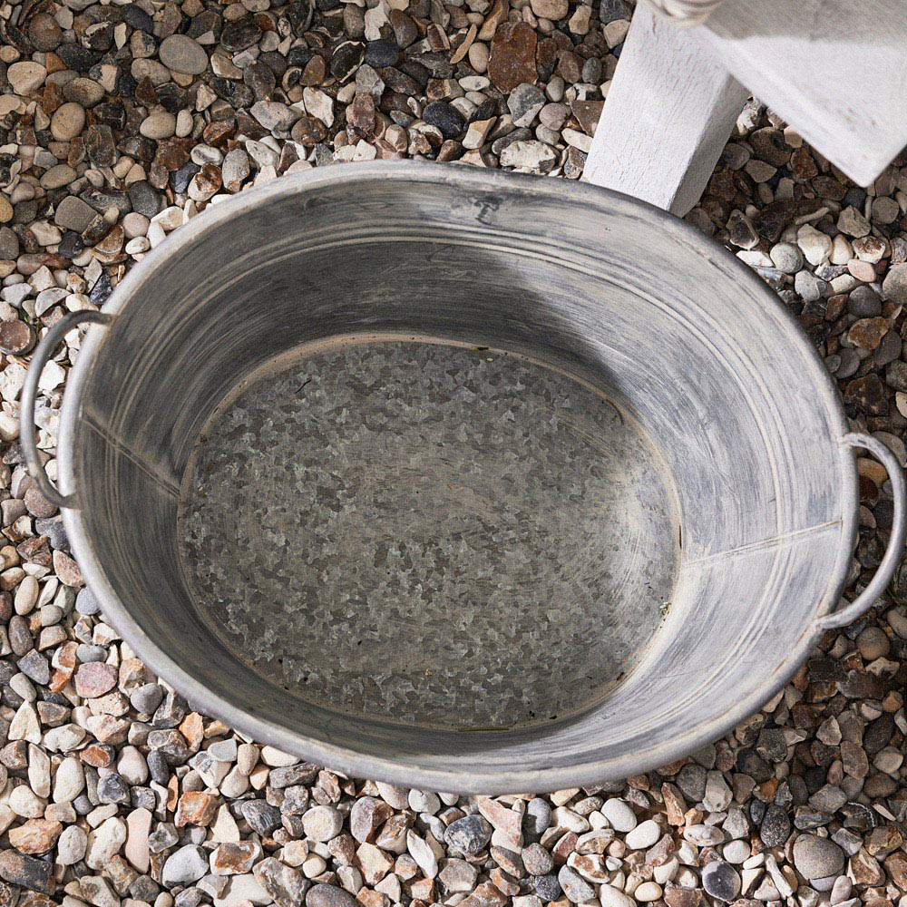 Dibor Galvanised Metal Tub Planter 23 x 38cm Image 5