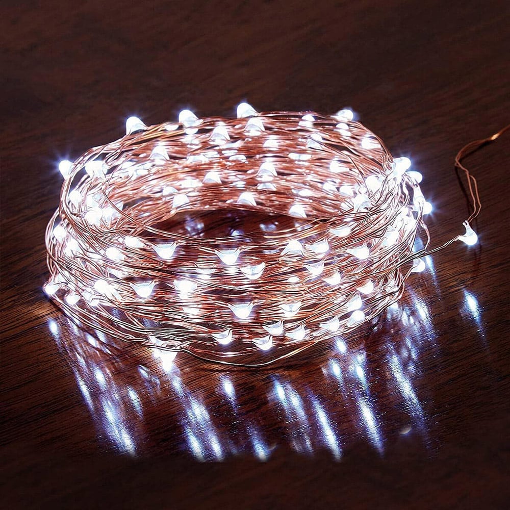 Shatchi 40 Cool White LED Gold Copper Wire Christmas String Light 4m Image 1