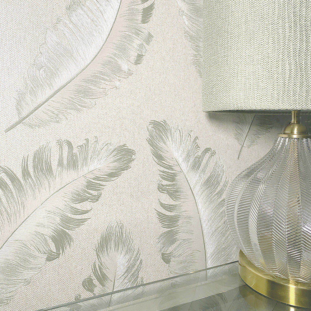 Belgravia Décor Ciara Feather Sage Wallpaper Image 3