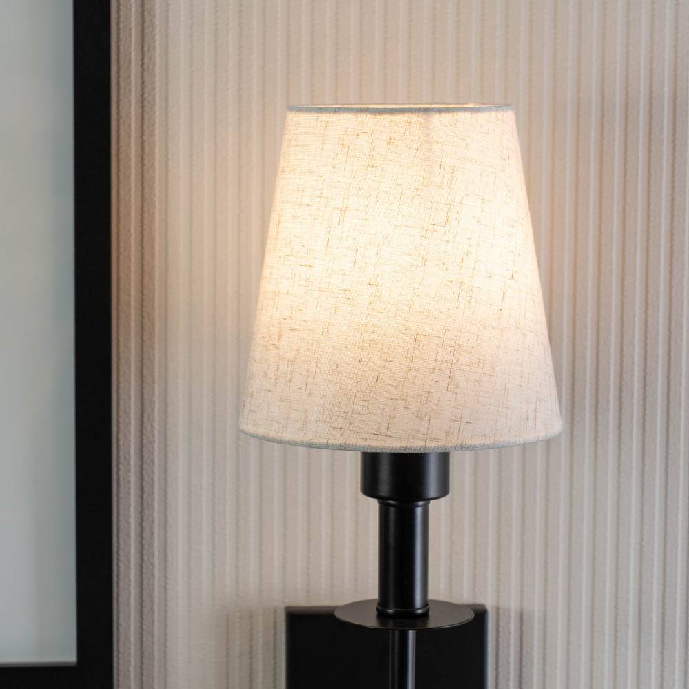 ValueLights Kincaid Black Rechargeable Easy Fit Wall Light with Shade Image 4