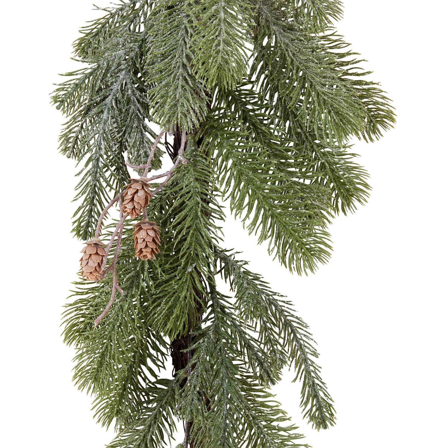 Festive Snowy Pinecone Garland - Green Image 2