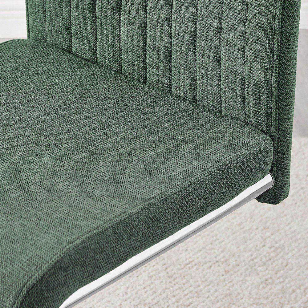 Furniturebox Fontana Set of 2 Green and Silver Dining Chair Image 3