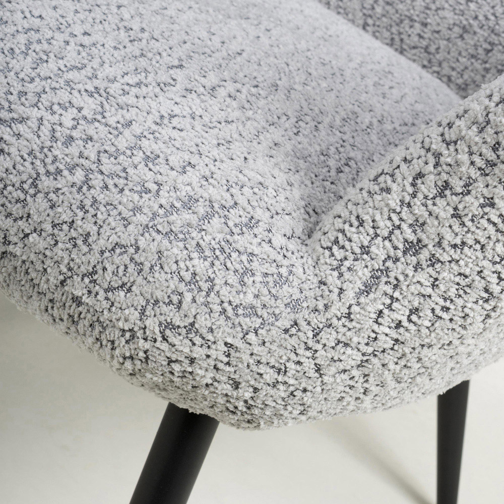 Bordeaux Textured Chenille Effect Grey Armchair Image 6