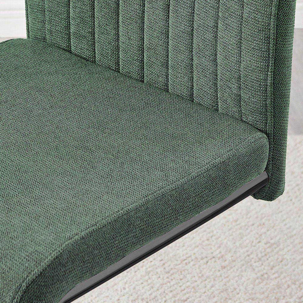 Furniturebox Fontana Set of 2 Green and Black Dining Chair Image 3