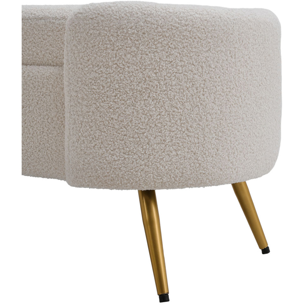 Living and Home White Modern Upholstered Accent Bench Image 4