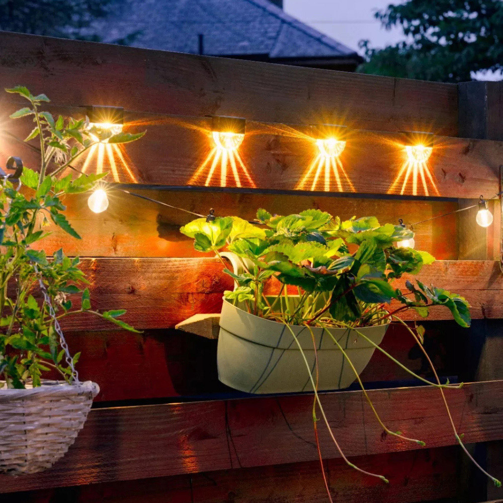 Garden Mile 4 Pack Warm White Solar LED Fence Light Image 3