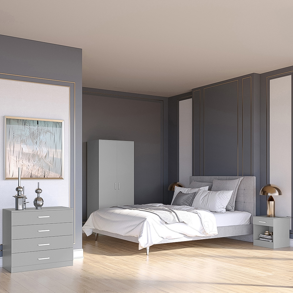 Seconique Dakota 3 Piece Light Grey Furniture Set Image 1
