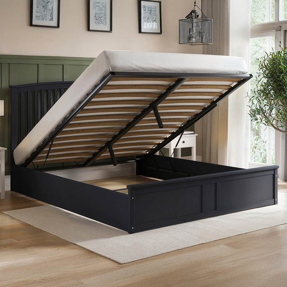 Flair Wharfedale Double Grey Wooden Ottoman Bed Image 5