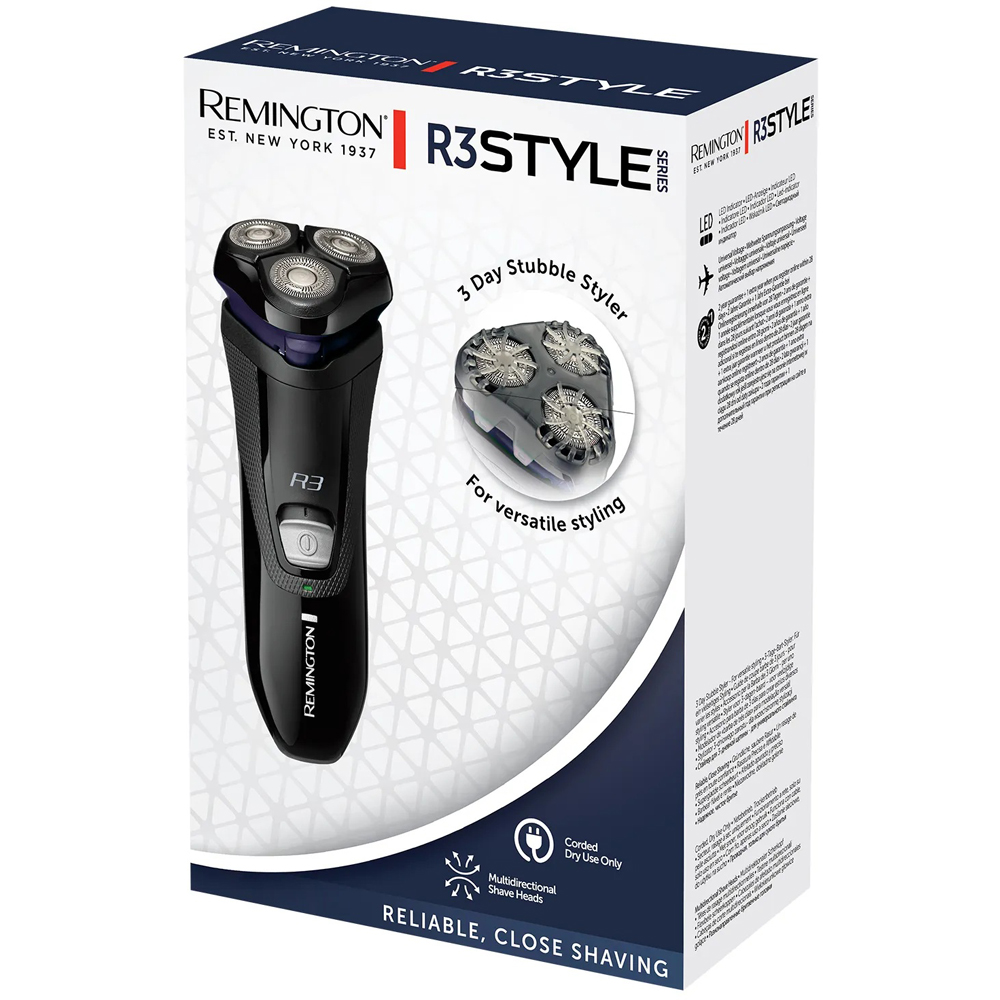 Remington R3 Style Series Cordless Rotary Shaver with Dual Track Flexing Blades Image 3