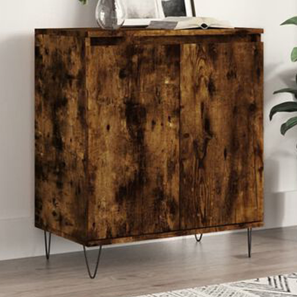 vidaXL 2 Door Smoked Oak Sideboard Image 1