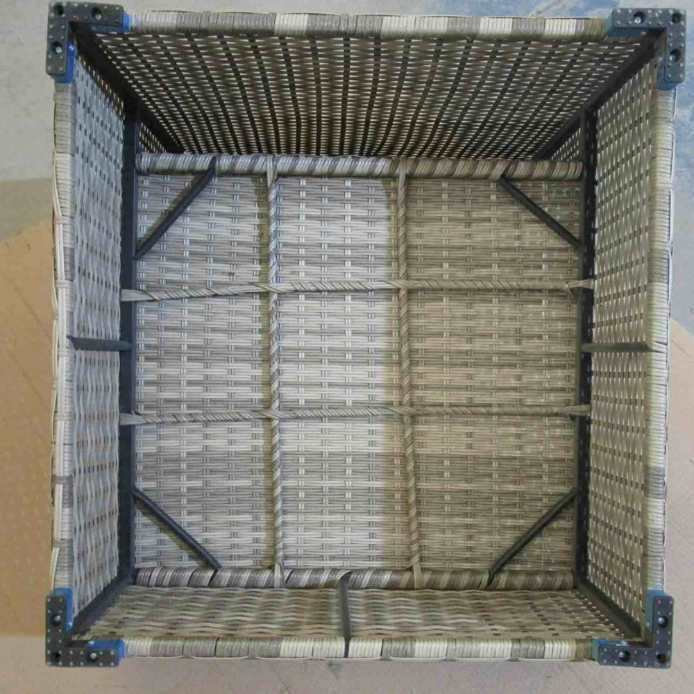 Outsunny 6 Seater Grey and Orange Rattan Sofa Lounge Set Image 3