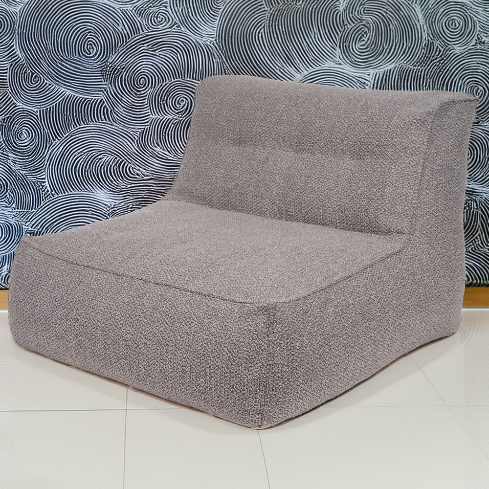 Kaikoo Grey Quilting Boucle Lounger Image 1