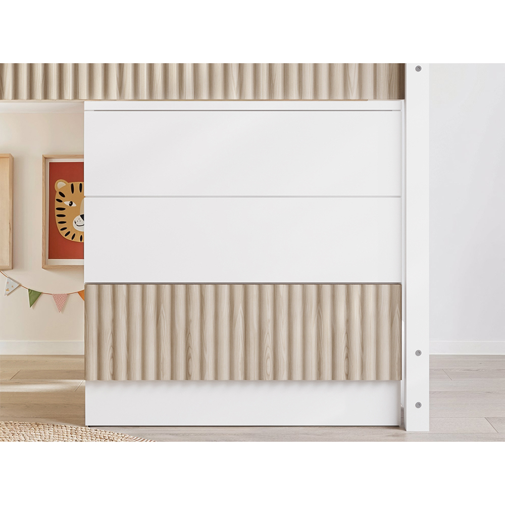 Flair Luca White and Oak Ribbed Mid Sleeper Image 4