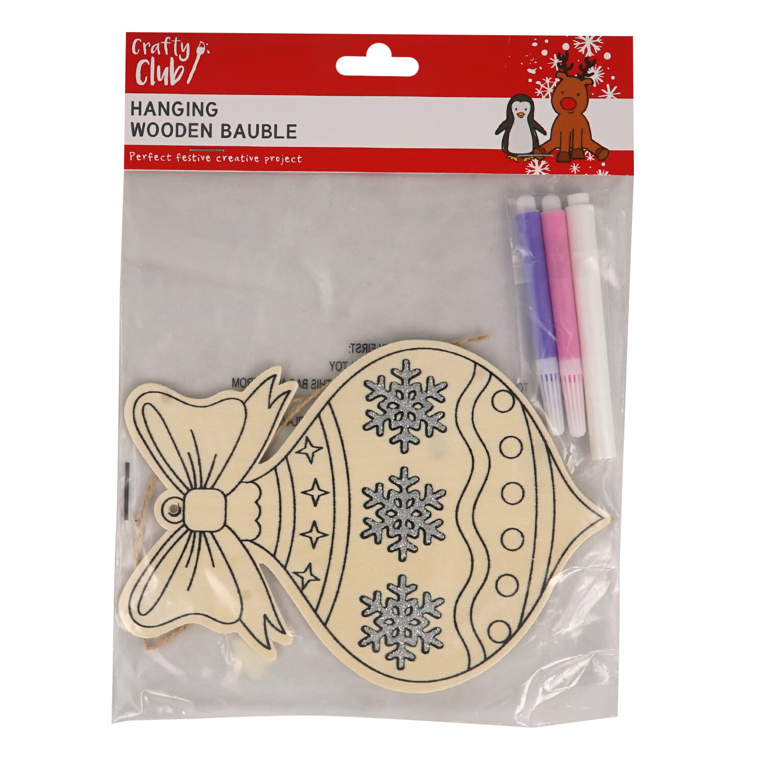 Crafty Club Hanging Wooden Baubles Image 2