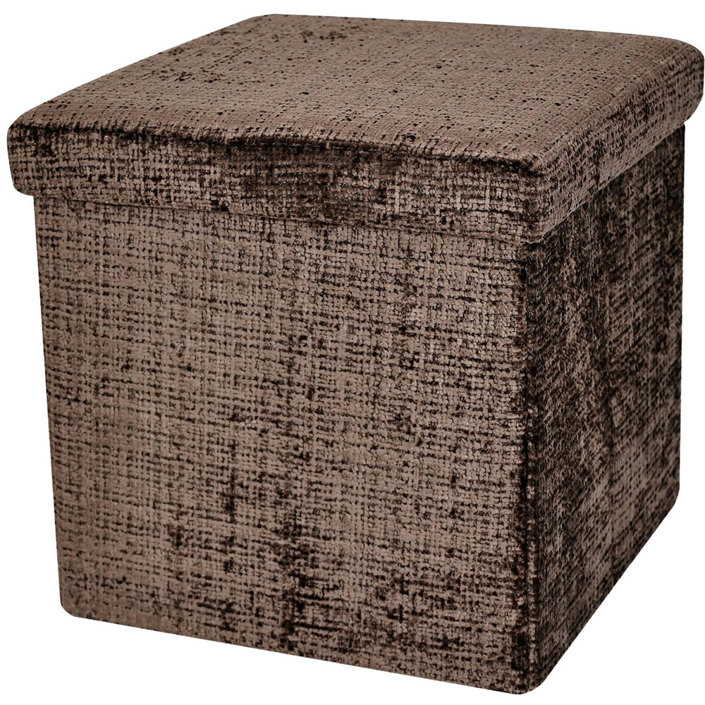 Chenille Storage Box Chocolate Brown Image 2