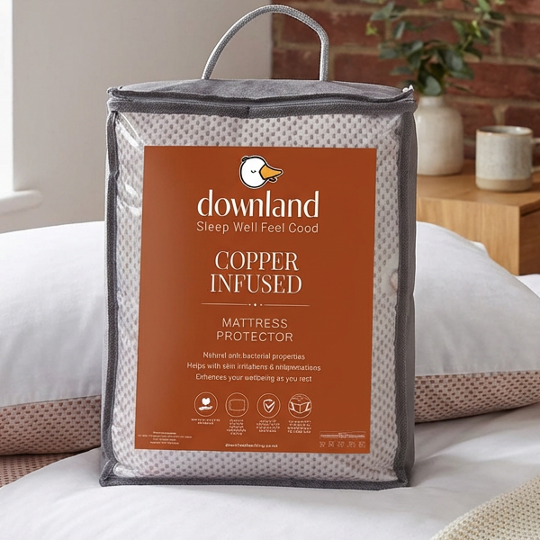 Downland Copper Infused Mattress Protector White Superking Image 6