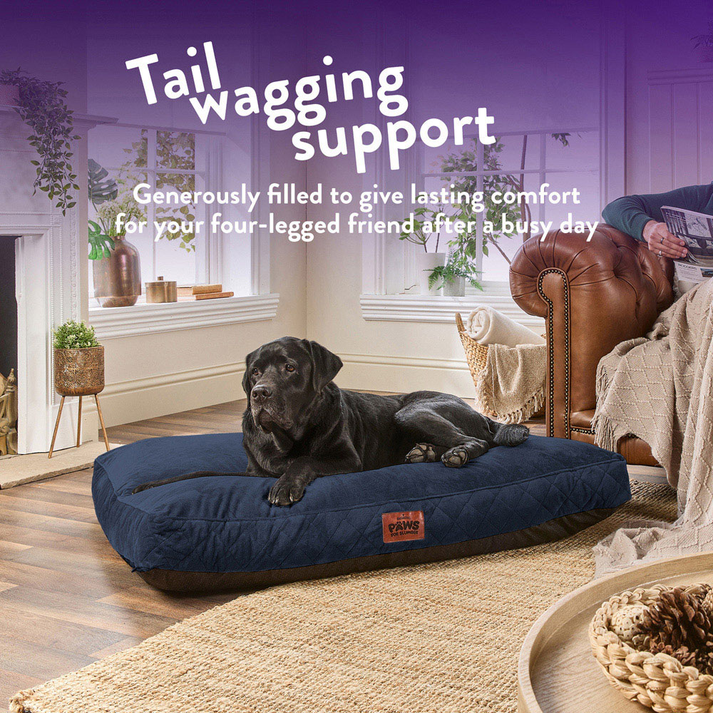 Slumberdown Extra Large Blue Padded Pet Bed Image 3