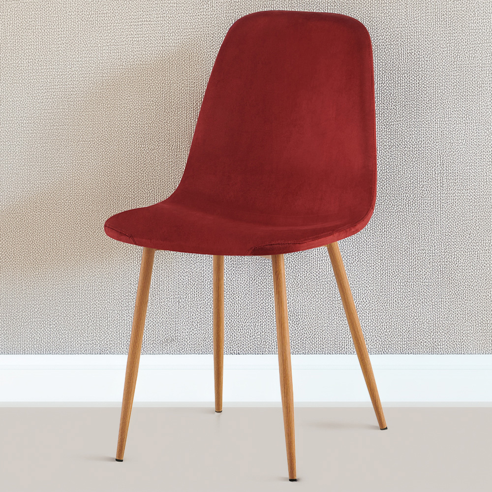 DS Living Luxe Set of 2 Madder Brown Wood Printed Coating Dining Chairs Image 1