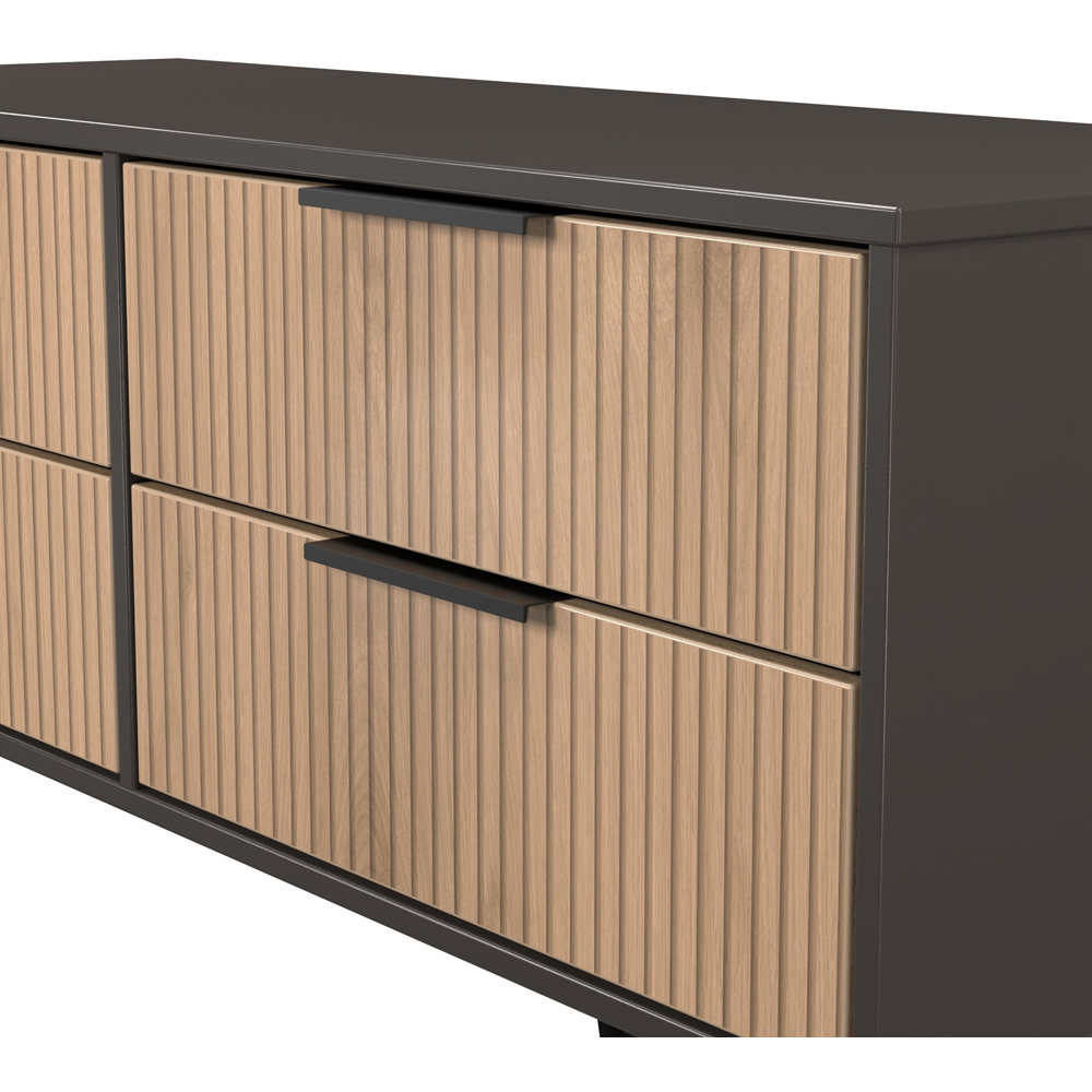 Crowndale Hong Kong 4 Drawer Slatt Effect and Graphite Bed Box Ready Assembled Image 5