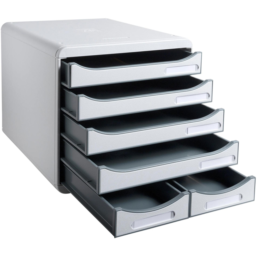 Exacompta Big Box Maxi Office 6 Drawer Light Grey Filing Module Image 5
