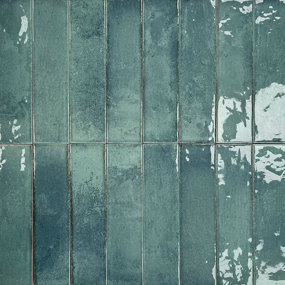 Top Ceramics Metro Brick Sage Gloss Flat Bumpy Ceramic Wall Tile 65 x 250mm 0.82sqm Image 4