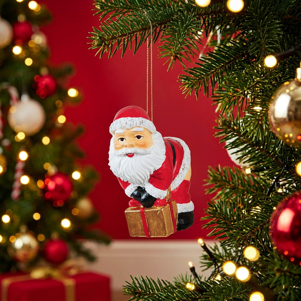 Cheeky Santa Hanging Decoration Image 2