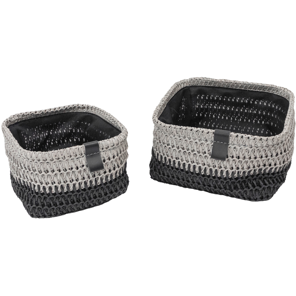 JVL Kenzi Light Grey Square Storage Basket 2 Pack Image 4