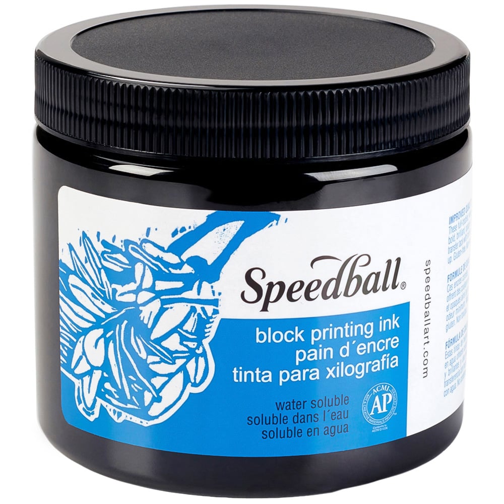 Speedball Black Water Soluble Block Printing Ink 473ml Image