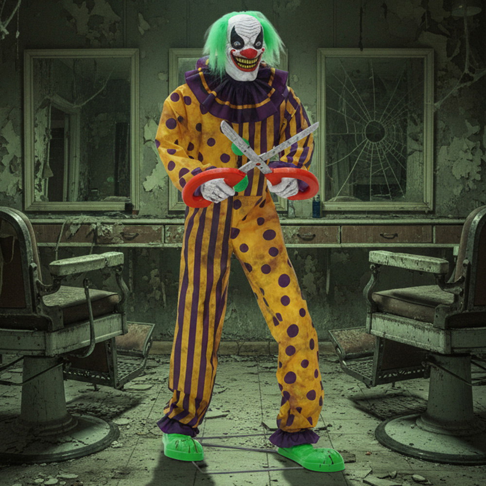 Samuel Alexander Animated Snippers The Clown Prop Halloween Decoration 6ft Image 3