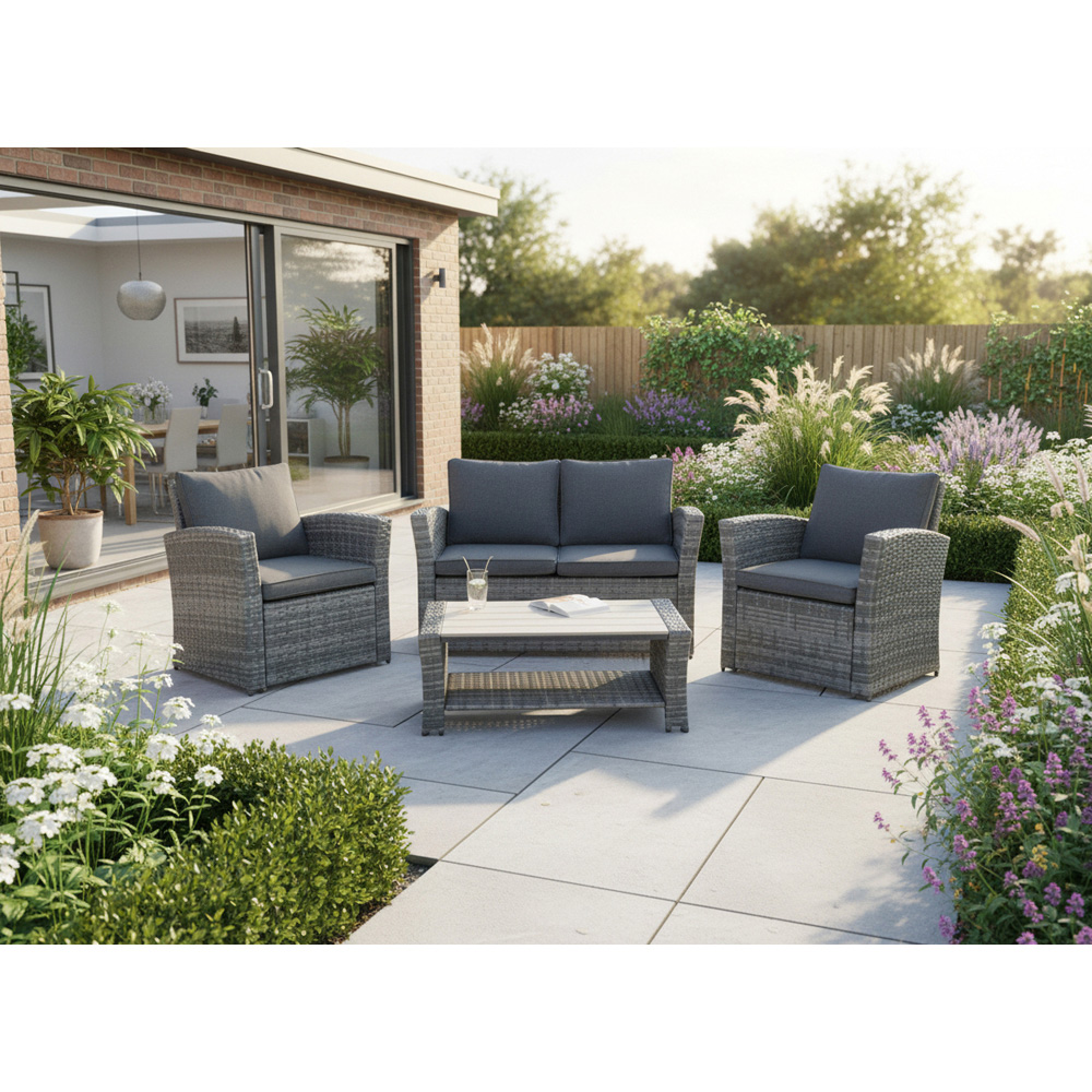 Outdoor Living The Wilmslow 4 Seater Rattan Sofa Lounge Set Image 7