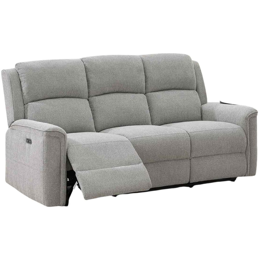 Eastside 3 Seater Light Grey Power Recliner Sofa Image 2