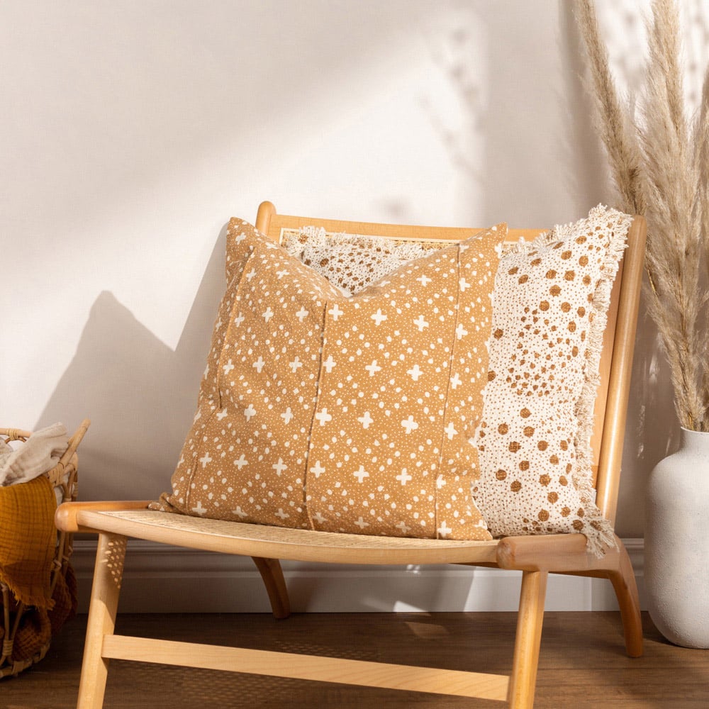 Yard Hara Yolk Woven Fringed Cushion Image 6