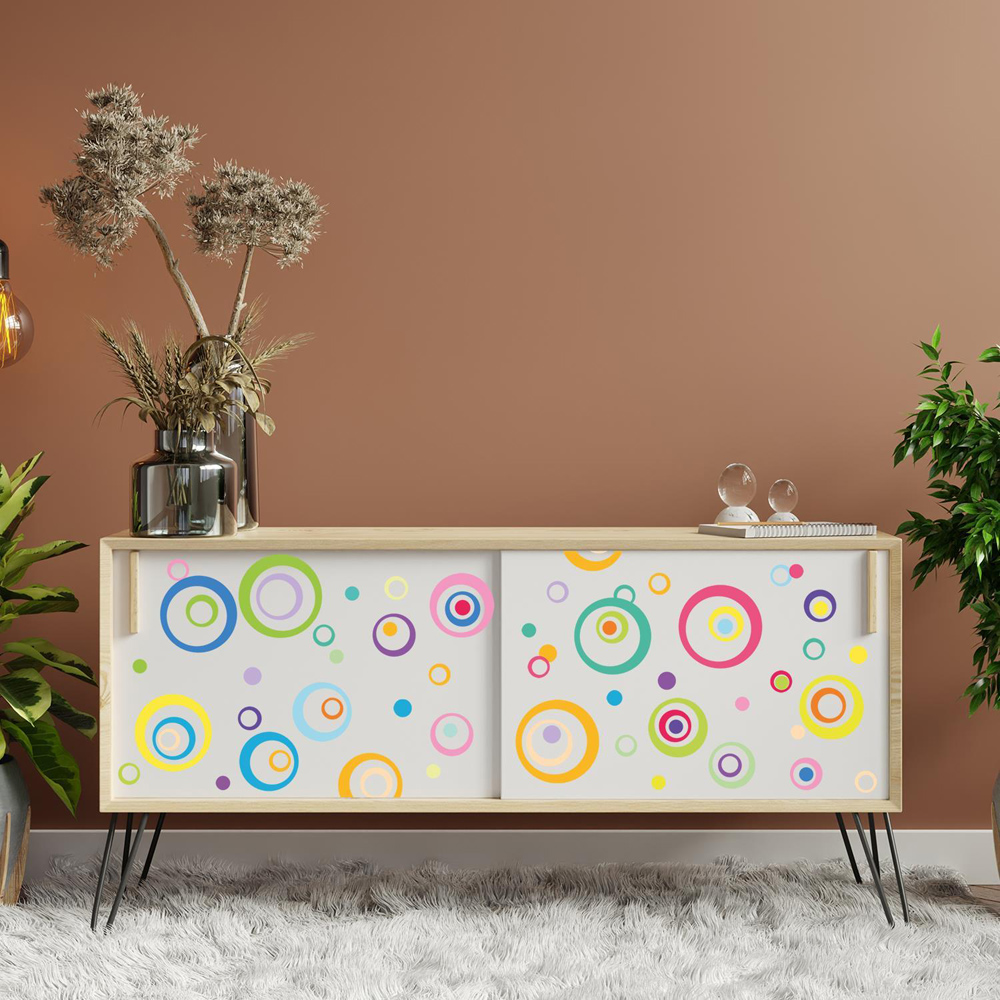 Walplus Kids Colourful Circles and Rings Self Adhesive Wall Stickers Image 3
