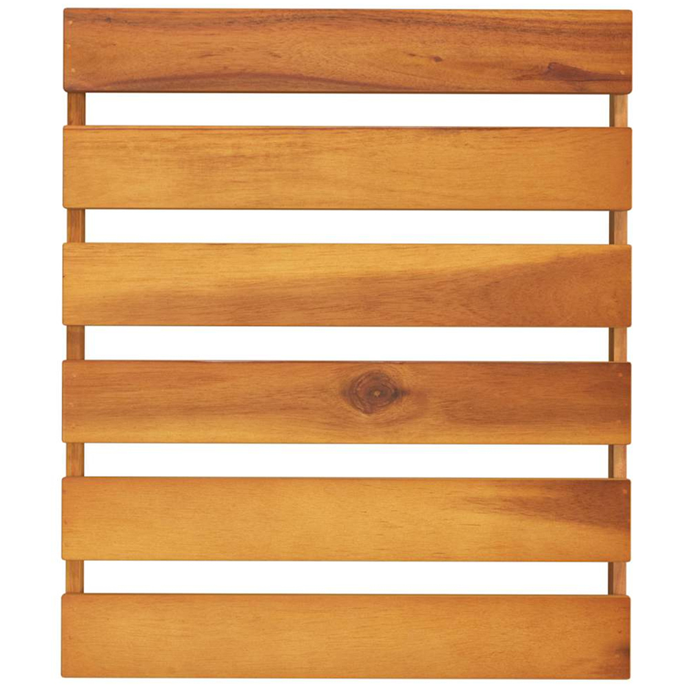 vidaXL 3 Shelf Brown Solid Acacia Wood Foldable Slatted Display Unit Image 7