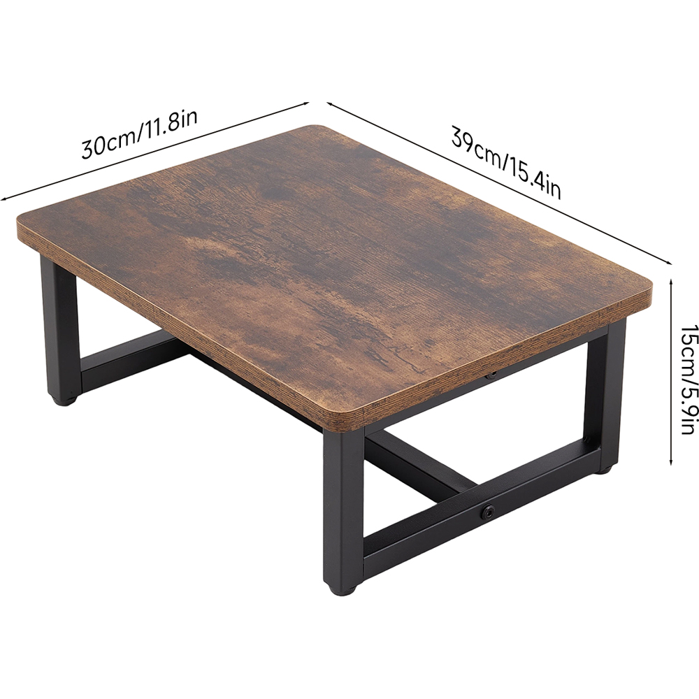 Living and Home Brown and Black Rustic Wood Grain Step Stool Image 9