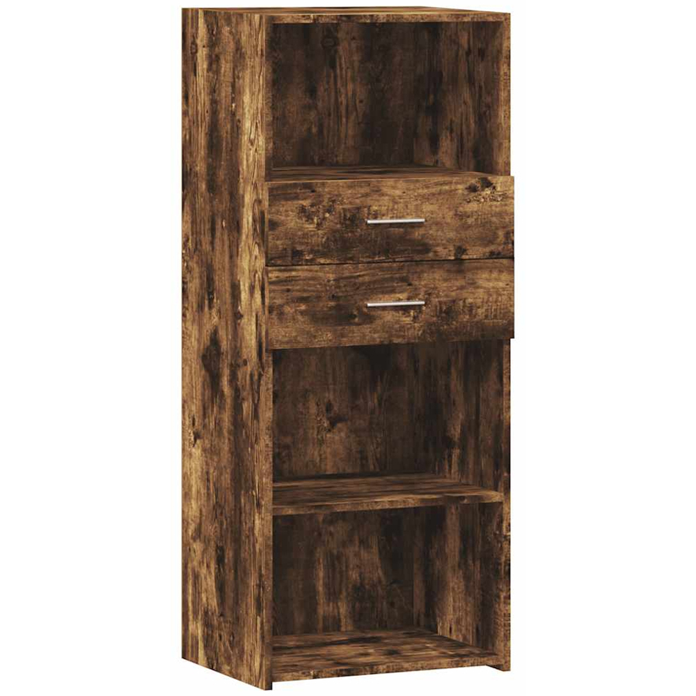 vidaXL 2 Drawer 3 Shelf Smoked Oak Highboard Image 2