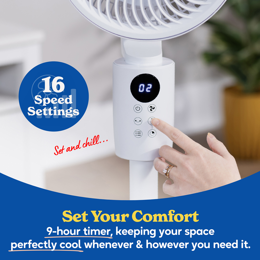 Russell Hobbs 3-in-1 White Height Adjustable Oscillating Pedestal Circulator Fan with Remote Image 5