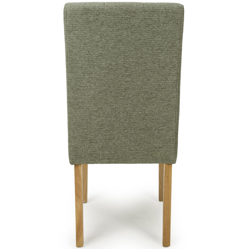 Portland Harlow Olive Weave White Legs Waffle Back Dining Chair Image 6
