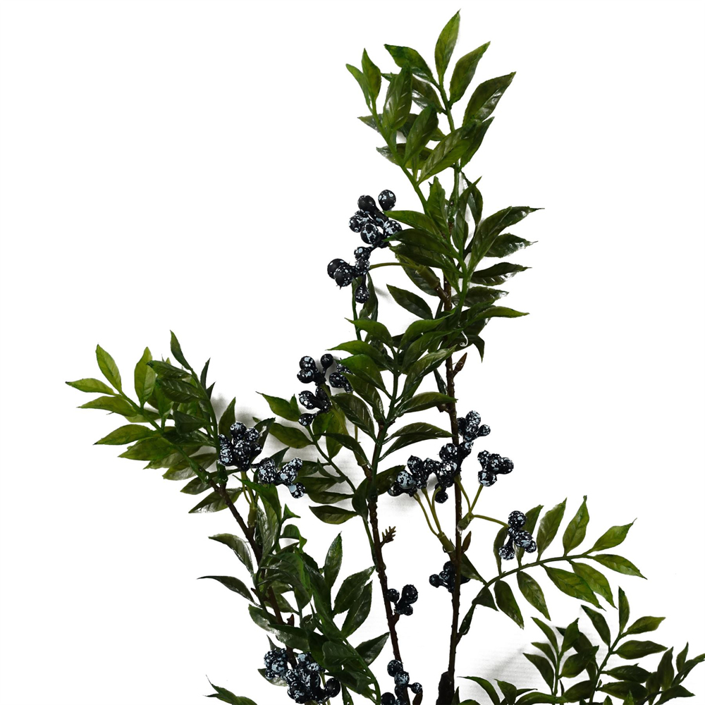 Leaf Nandina Foliage Blue Berry Artificial Spray 2ft 6 Pack Image 6