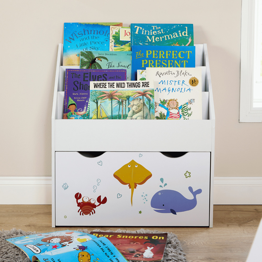 Home Source Anya 3 Drawer Single Shelf Multicolour Sealife Animal Kids Bookcase Image 8